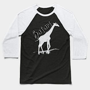 Giraffe Design black & withe Safari Baseball T-Shirt